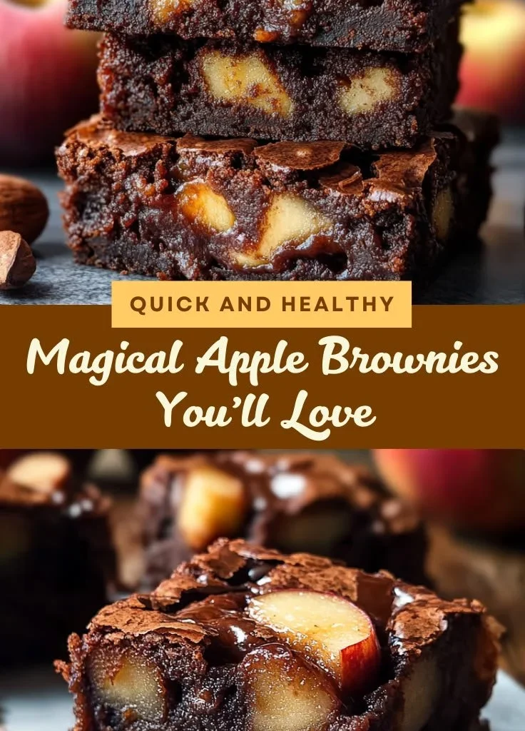 Delicious homemade Apple Brownies with chunks of fresh apples and chocolate