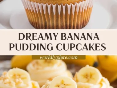Delicious banana pudding cupcakes with cream topping and banana slices