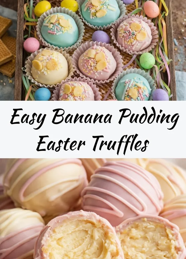 Banana Pudding Easter Truffles - no-bake dessert for spring celebrations