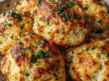 Delicious Biscuit Garlic Butter Cheese Bombs served warm and cheesy