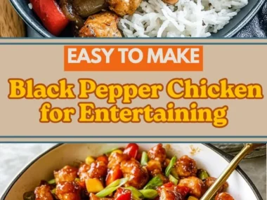 Delicious Black Pepper Chicken dish garnished with vegetables