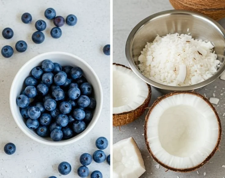 Healthy blueberry coconut balls frozen snacks for dogs