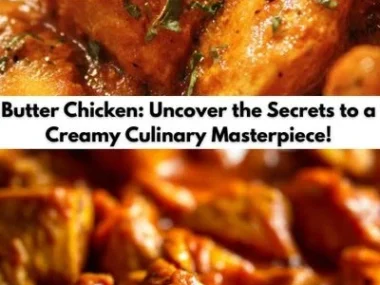 Delicious butter chicken served with naan and rice, showcasing creamy sauce and spices.