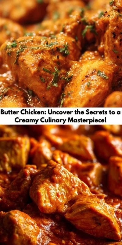 Delicious butter chicken served with naan and rice, showcasing creamy sauce and spices.