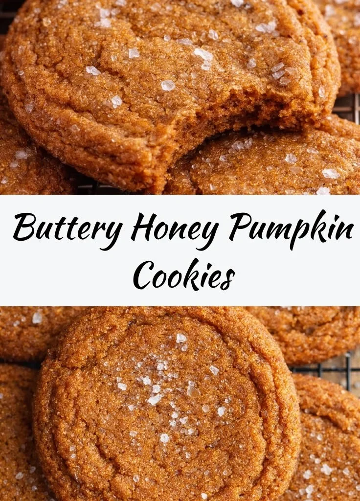Buttery honey pumpkin cookies on a plate, showcasing their soft texture and autumn colors.