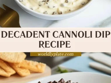 Delicious cannoli dip served in a bowl with chocolate chips and graham crackers.