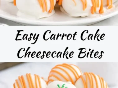 Carrot Cake Cheesecake Bites served on a plate for Easter celebration