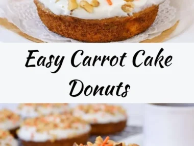 Delicious carrot cake donuts topped with cream cheese glaze, perfect for Easter.