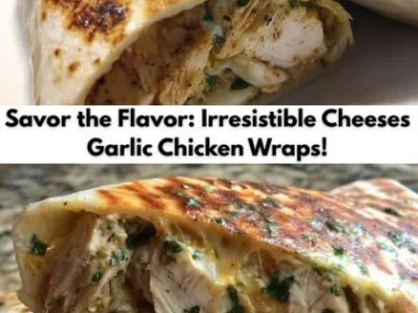 Cheesy garlic chicken wraps with fresh vegetables on a plate.