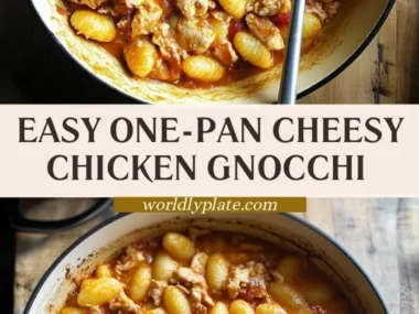 Cheesy Chicken Gnocchi Skillet with creamy sauce and tender chicken pieces