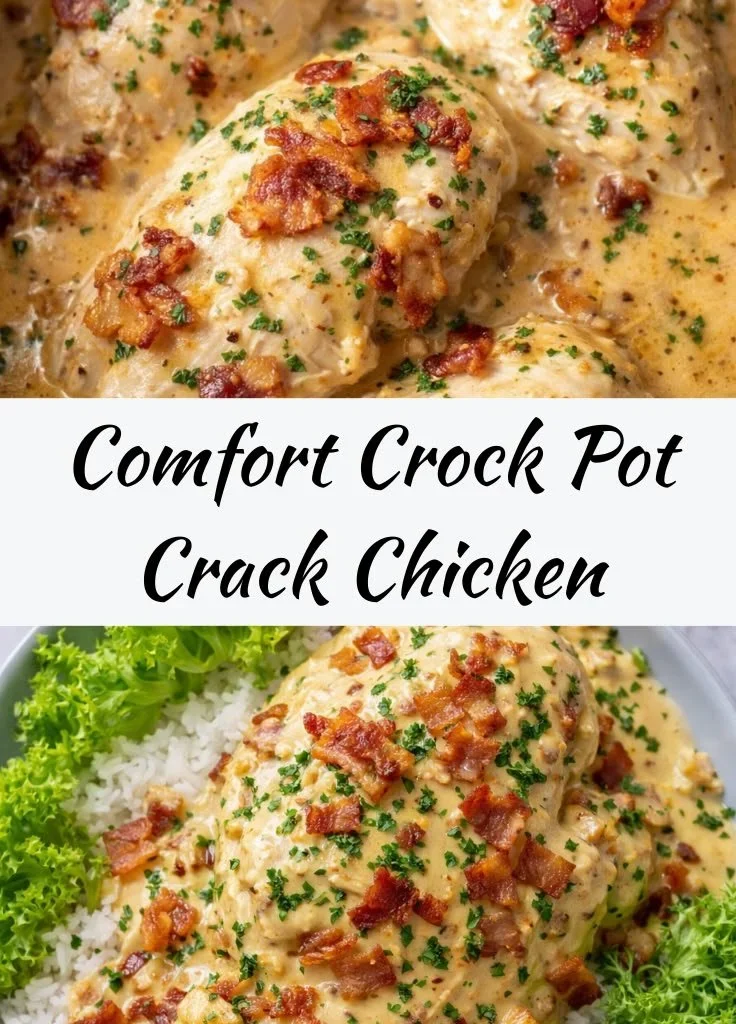 Delicious Crock Pot Crack Chicken served with herbs and sides