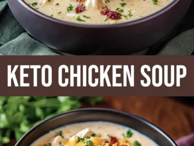 Creamy slow cooker keto chicken cream cheese soup in a bowl