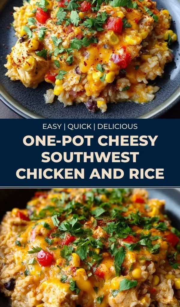 Creamy Southwest Chicken Skillet recipe with colorful vegetables