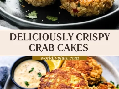 Plate of crispy crab cakes served with dipping sauce.