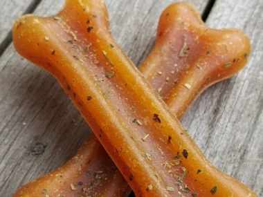 Crunchy homemade apple and carrot dog bones for healthy pet snacks
