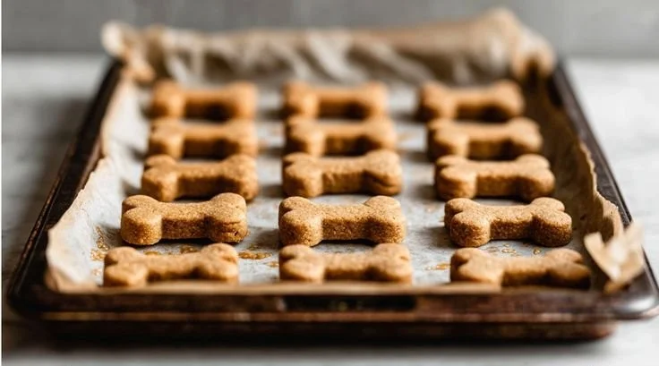 Homemade banana pumpkin dog cookies for great pet snacks