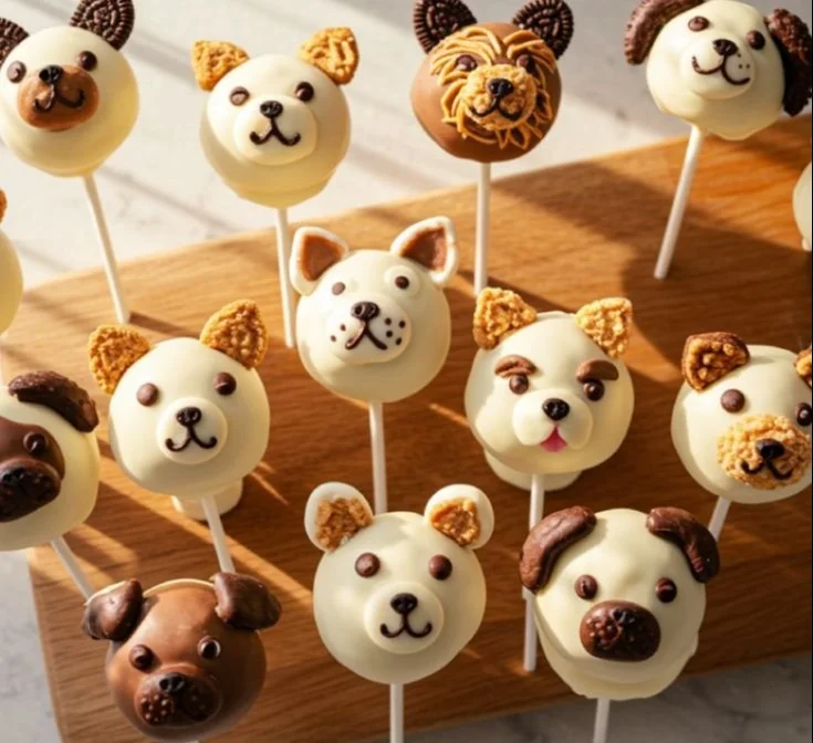Homemade dog cake pops decorated for a dog-friendly celebration