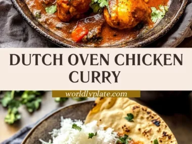 Delicious Dutch Oven Chicken Curry with tender chicken and vibrant spices.