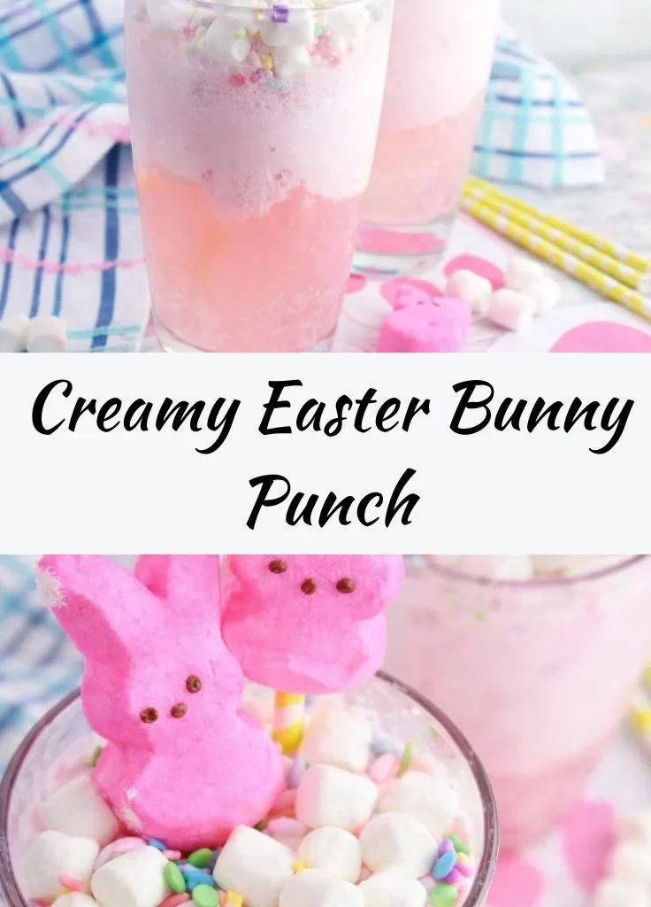 Delicious Easter Bunny Punch, a fun and creamy drink for kids