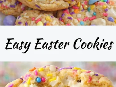 Colorful and soft Easter cookies decorated for spring festivities