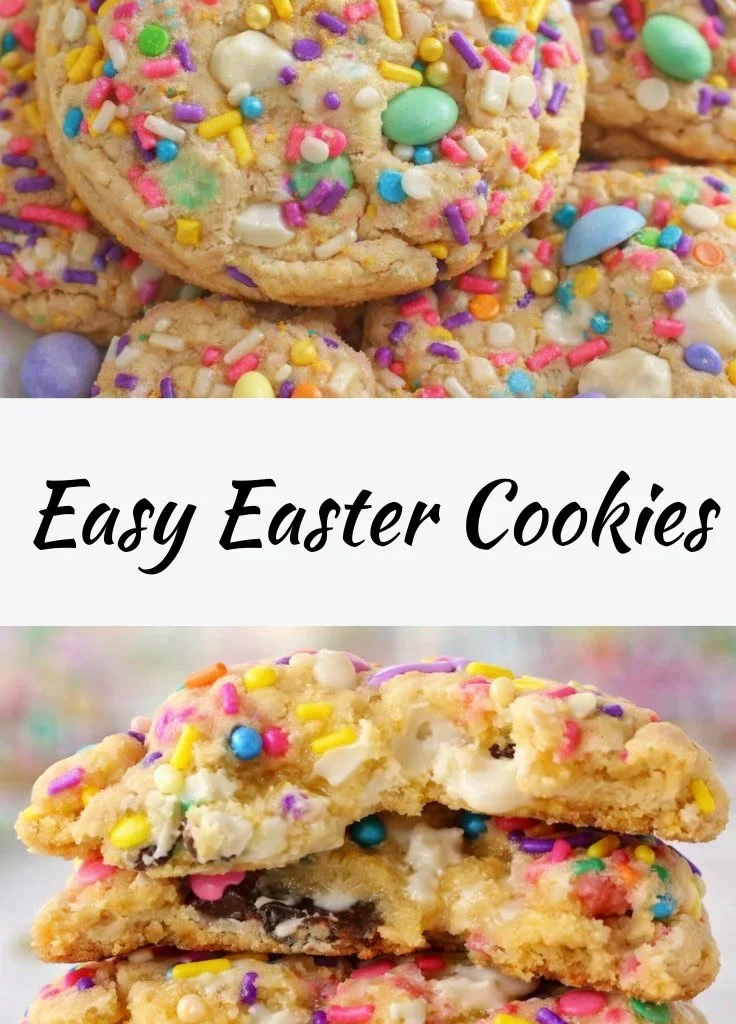 Colorful and soft Easter cookies decorated for spring festivities