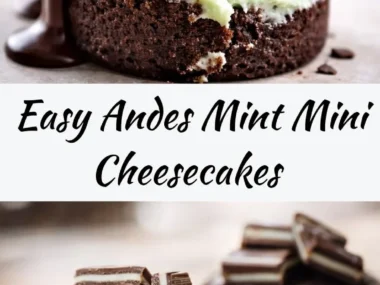 Delicious Andes Mint Mini Cheesecakes styled on a dessert platter
