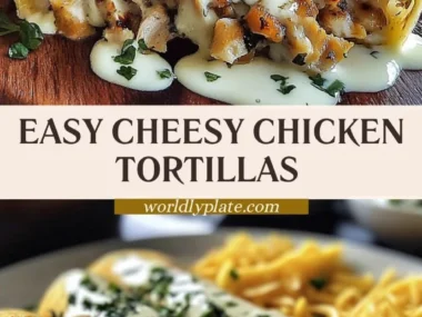 Delicious easy cheesy chicken tortillas ready to serve