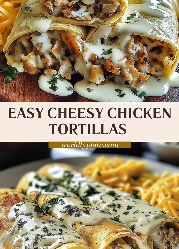 Delicious easy cheesy chicken tortillas ready to serve