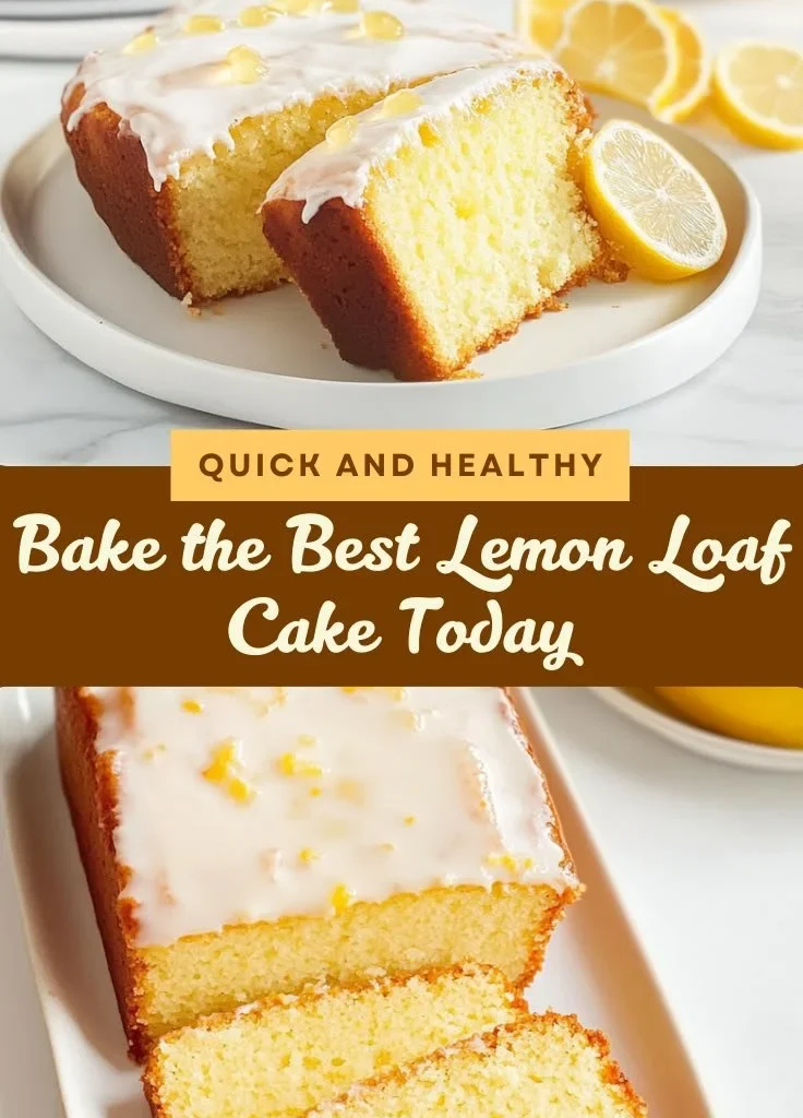 Fluffy lemon loaf cake with a light, moist texture and zesty glaze