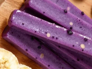 Homemade blackberry banana frozen treats for dogs with fresh fruit