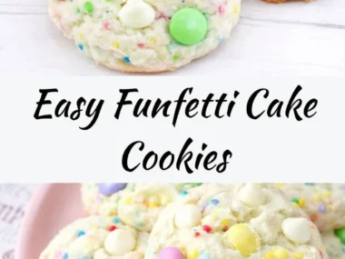 Colorful Funfetti Cake Cookies decorated for Easter festivities