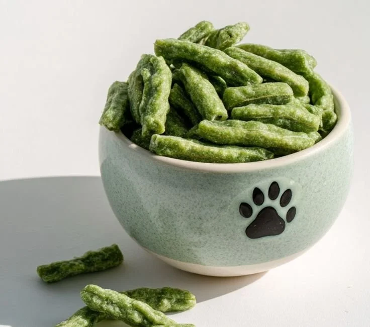 Healthy green bean crunchies snack for dogs