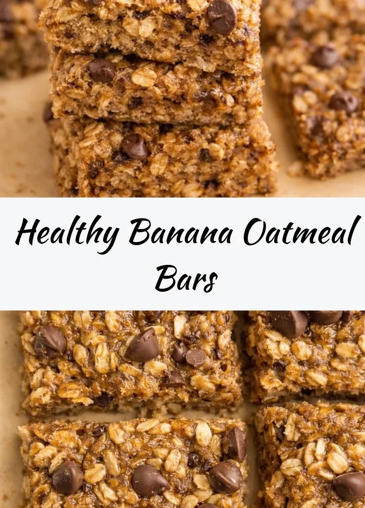 Healthy banana oatmeal bars on a white plate, perfect for snacks or breakfast.