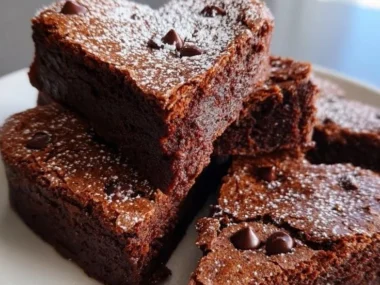 Delicious heart-shaped brownies ready to be served for Valentine's Day