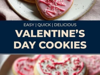 Heart-shaped sugar cookies decorated with icing for a festive treat