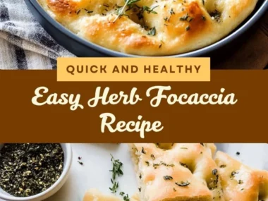 Homemade Herb Focaccia bread with fresh herbs and olive oil