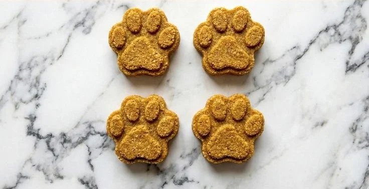 Homemade applesauce pumpkin dog cookies made with healthy ingredients