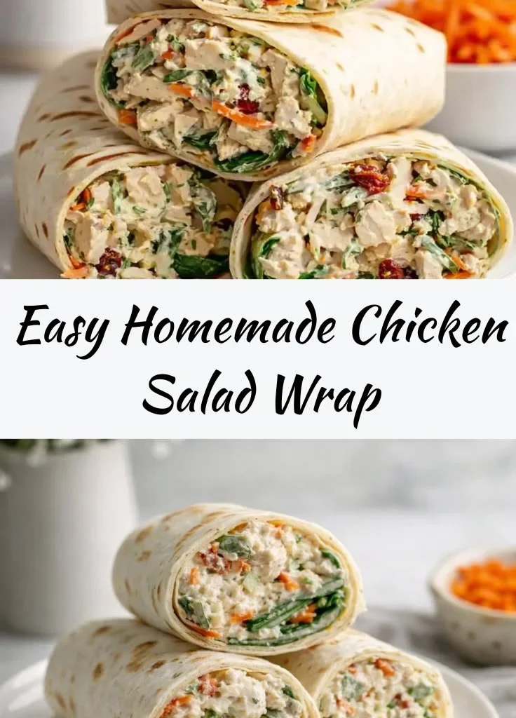 Homemade chicken salad wrap with fresh vegetables and herbs