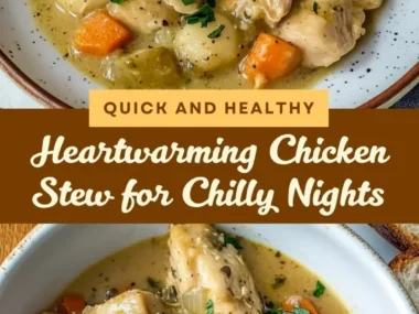 Bowl of homemade chicken stew with vegetables and herbs