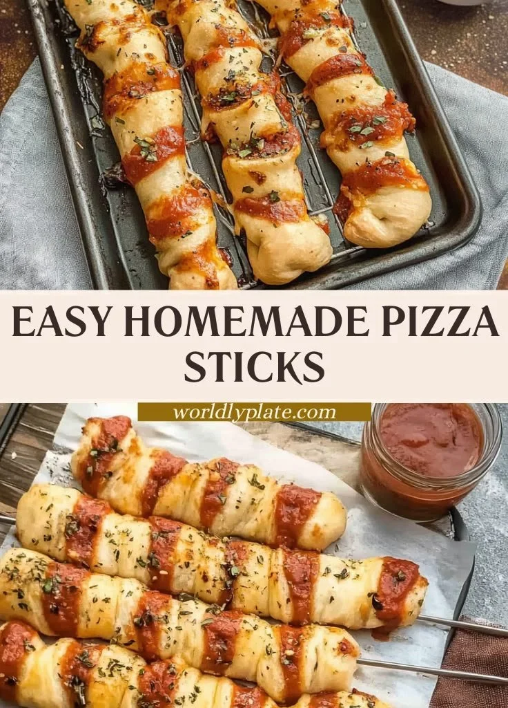 Plate of homemade pizza sticks topped with cheese and herbs