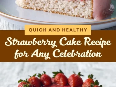 Homemade strawberry cake topped with fresh strawberries and whipped cream