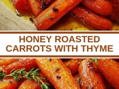 Honey roasted carrots with thyme, a delicious side dish.