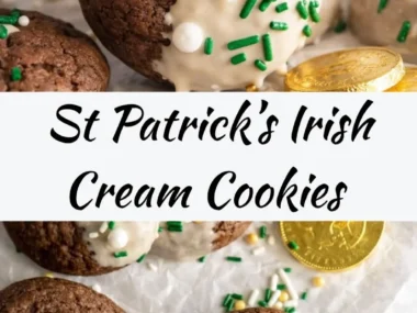 Plate of Irish Cream Cookies with Bailey’s Chocolate Glaze on top