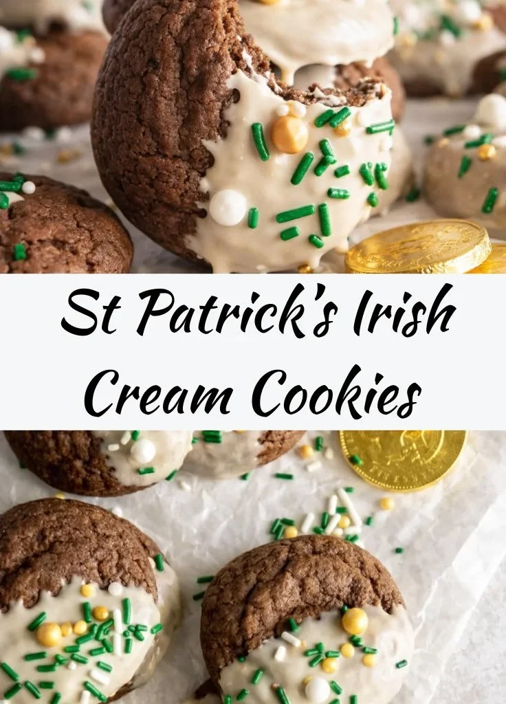 Plate of Irish Cream Cookies with Bailey’s Chocolate Glaze on top