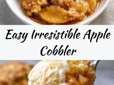 Delicious apple cobbler dessert with a golden crust and cinnamon aroma