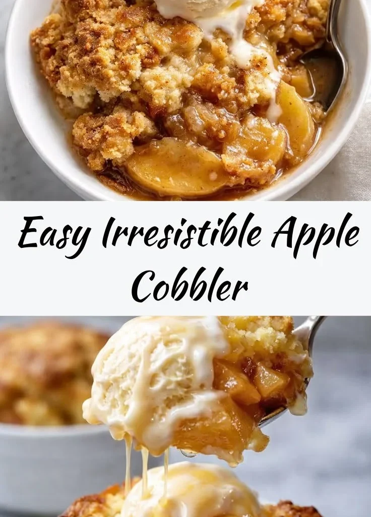 Delicious apple cobbler dessert with a golden crust and cinnamon aroma