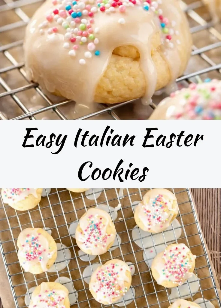 Delicious Italian Easter cookies showcasing a beautiful crocheted design.