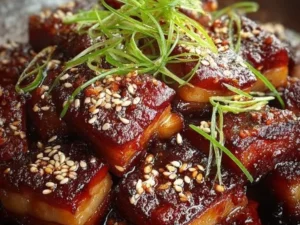 Delicious Korean Pork Belly ready to be served.