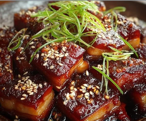 Delicious Korean Pork Belly ready to be served.