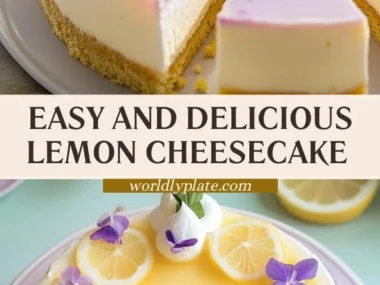 Delicious lemon cheesecake decorated for Easter dessert
